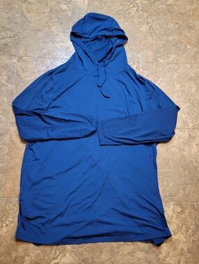 Duluth Trading Co Wool Blend Pullover Shirt Mens 2XL Blue Long Sleeve Hooded